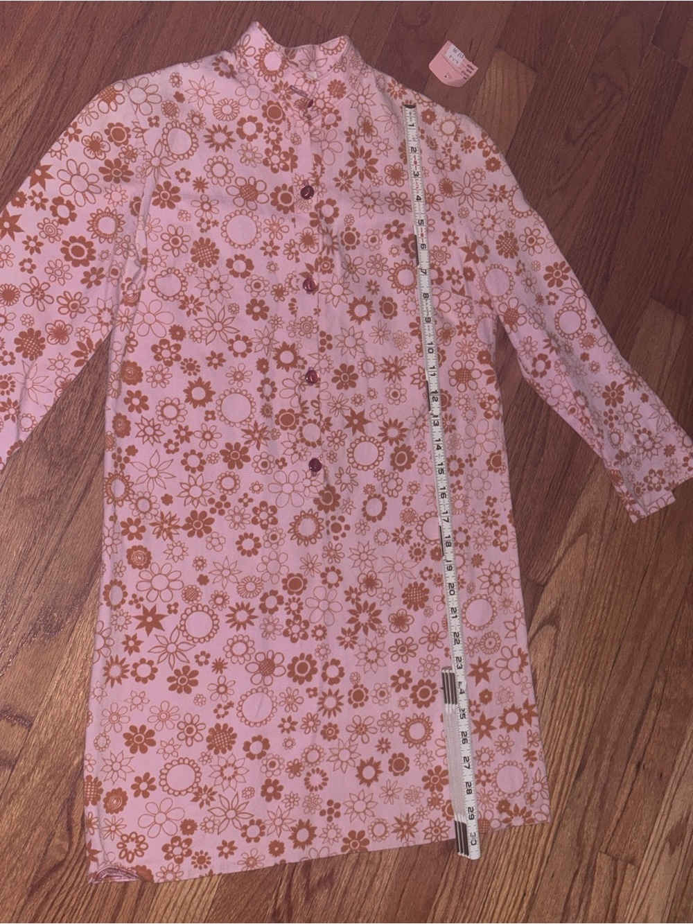 RARE Vintage Laura Ashley Wales Pink Floral Mod Mini Dress 60s 70s Made in Wales - Picture 10 of 10